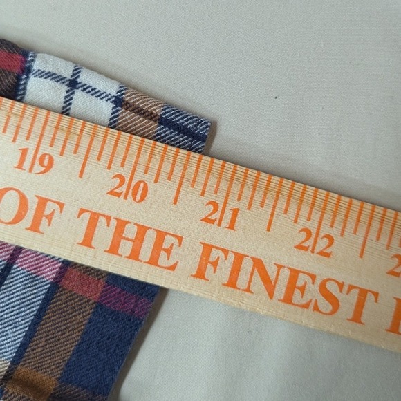 Eddie Bauer Women's PM Plaid Flannel Button Down Shirt Long Sleeve Navy Brown - Picture 9 of 11